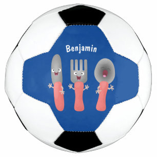 Bola De Futebol Esforço de faca e talheres de colher