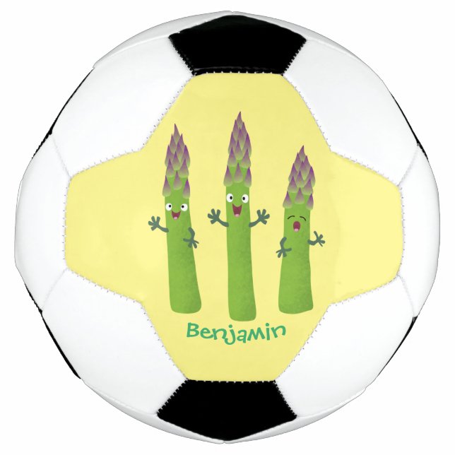 Bola De Futebol Espargos lindos cantando cartoon de trio vegetal (Frente)