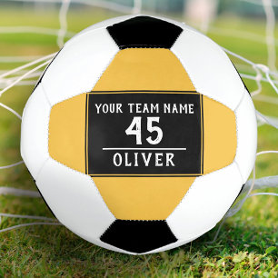 Bola De Futebol Espelho Amarelo de Futebol Preto com Número de No
