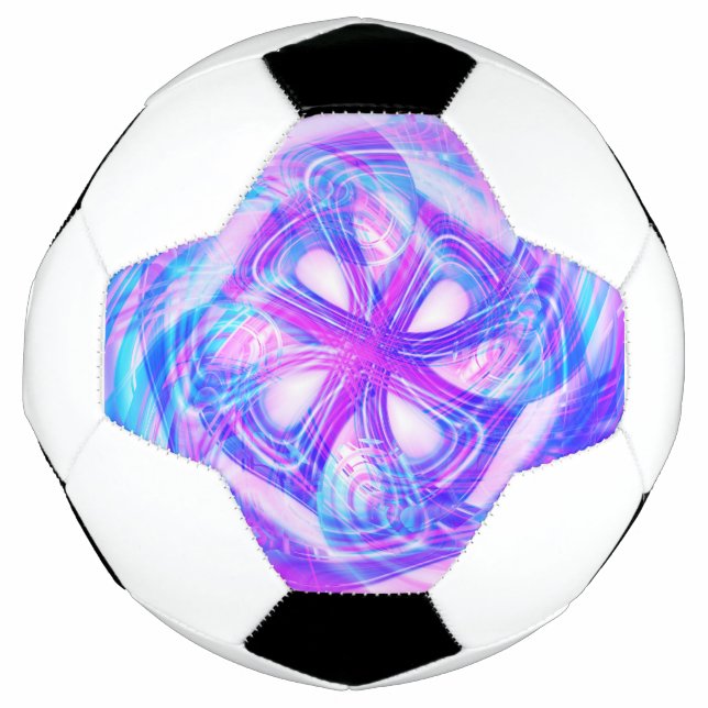 Bola De Futebol Espelho compacto ciber-rosa e azul (Frente)