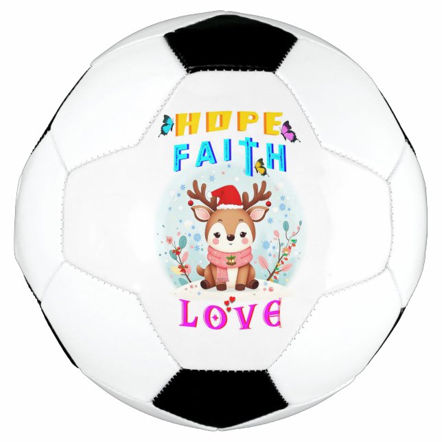 Bola De Futebol Esperança Fé Amor (Frente)