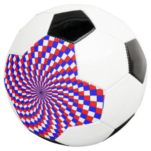 Bola De Futebol Espiral Azul Branco Vermelho por Kenneth Yoncich