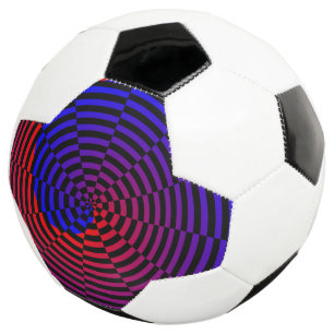 Bola De Futebol Espiral Vermelha e Azul por Kenneth Yoncich
