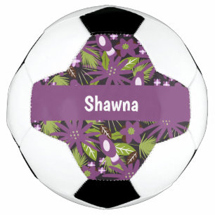 Bola de Futebol Estampa Jungle Bird Roxo Folhagem