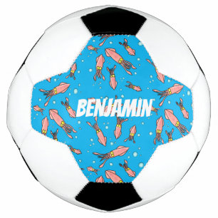 Bola De Futebol Estilo de desenho animado de lula rosa e engraçado