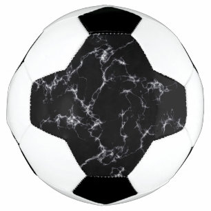 Bola De Futebol Estilo de mármore elegante4 - Preto e Branco