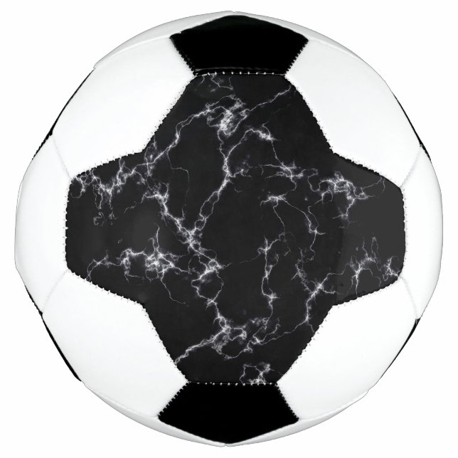 Bola De Futebol Estilo de mármore elegante4 - Preto e Branco (Frente)