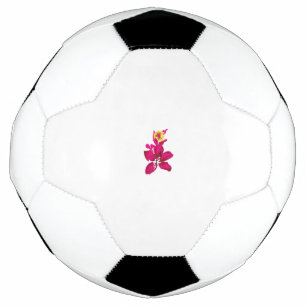 Bola De Futebol Estilo Floral, ArtyClick Crimson, Dourado leve