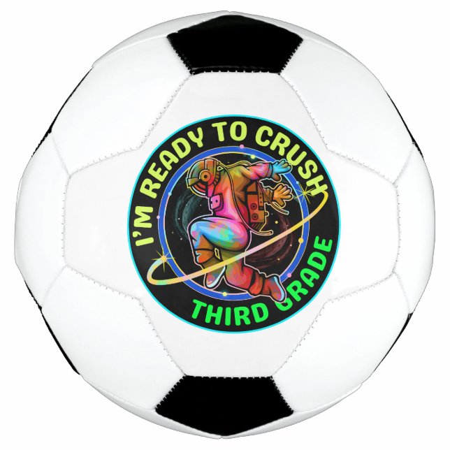 Bola De Futebol Estou pronto para arrasar o terceiro ano (Frente)