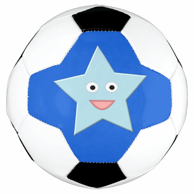 Bola de Futebol Estrela Azul Brilhante (Frente)