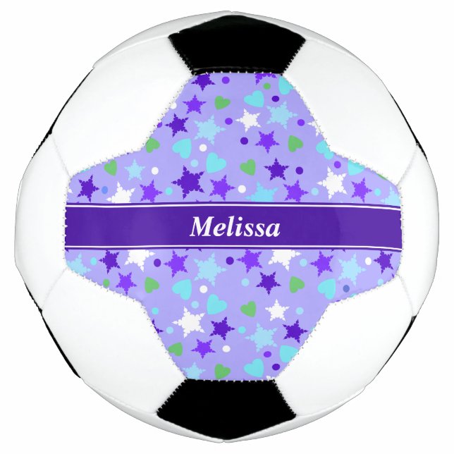 Bola De Futebol Estrelas Azuis Personalizadas (Frente)