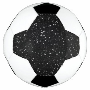 Bola De Futebol Estrelas de Brilho2 - Preto Prateado