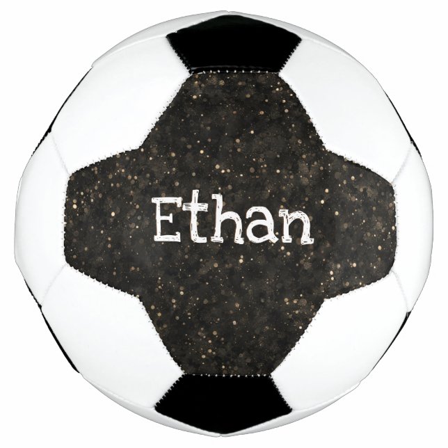 Bola De Futebol Estrelas no Espaço Nome Simples Moderno e Elegante (Frente)