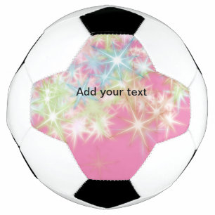 Bola De Futebol Estrelas simples de brilho rosa vermelho adicione