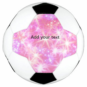 Bola De Futebol Estrelas simples de brilho rosa vermelho adicione