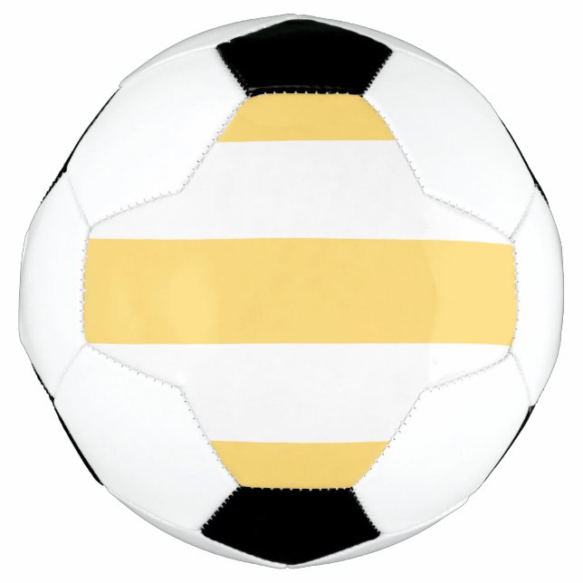 Bola De Futebol Estrias Verticais Amarelas E Brancas (Frente)