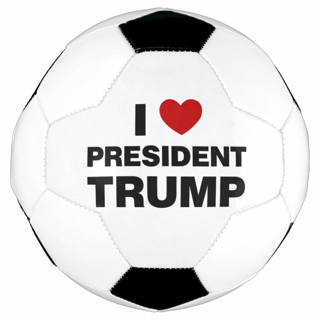 Bola De Futebol Eu Amo o Presidente Trump Heart (Frente)