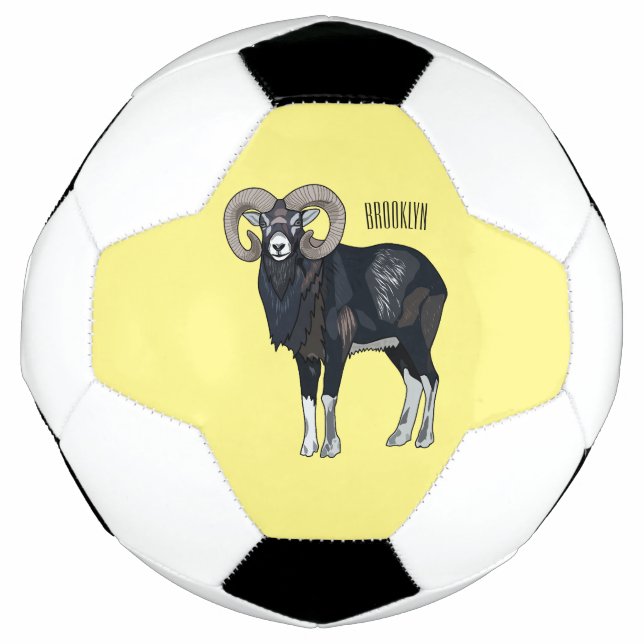 Bola De Futebol Exemplo de desenho animado de ovelhas Mouflon (Frente)