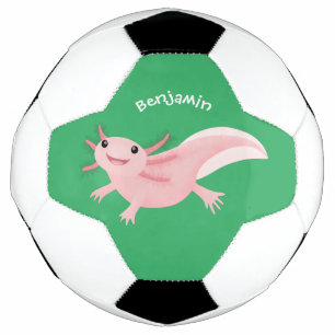 Bola De Futebol Exolotl branco rosa feliz