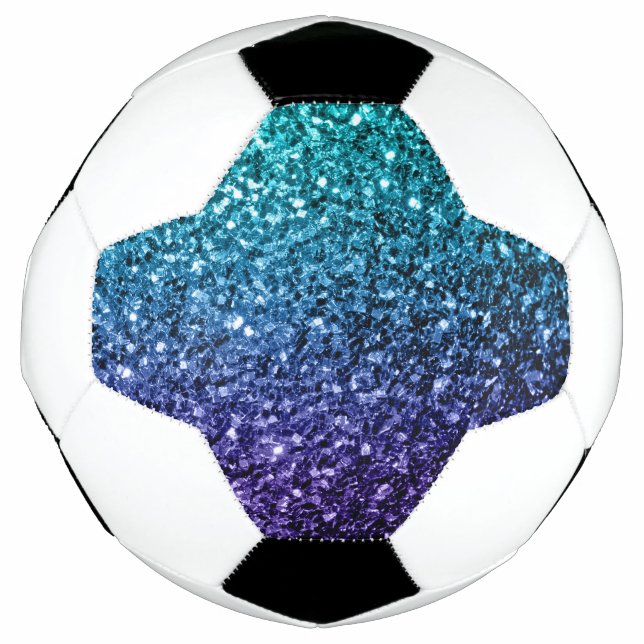 Bola De Futebol Faíscas de luz azul-aqua ombre (Frente)