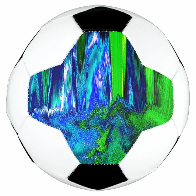 Bola De Futebol Falha Derretida (Azul e Verde) (Frente)