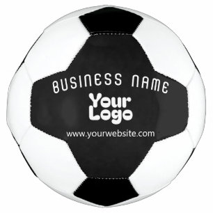 Bola De Futebol Fazer upload do logotipo Retro-Moderno Preto e Bra