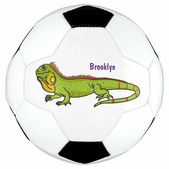 Bola De Futebol Feliz desenho da iguana verde (Frente)