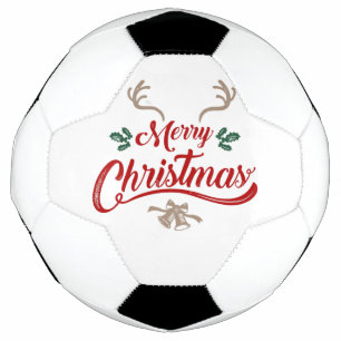 Bola De Futebol Feliz Design de Natal   Vermelho e Verde
