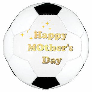 Bola De Futebol Feliz dia das mães. Grafia simples em ouro