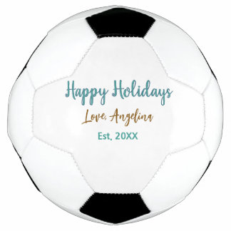 Bola De Futebol feliz natal azul marrom nome amor estilo de natal