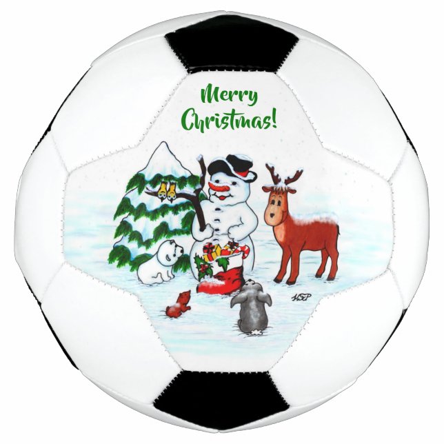 Bola De Futebol Feliz Natal! Neve com Amigos (Frente)