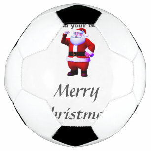 Bola De Futebol Feliz Natal Papai Noel arte adicione o seu nome te