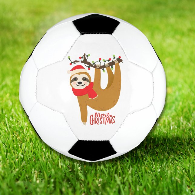 Bola De Futebol Feliz Natal Sloth | Feriados (Criador carregado)