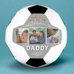 Bola De Futebol Feliz Pai do Dia do Pai das ruas 3 Foto<br><div class="desc">Feliz Pai do Dia dos Pais das ruas 3 Bola de Futebol Fotográfico. Fundo de cinzas com flores bonitinhas, o texto é branco moderno. Personalize com três fotos, seu nome e o ano. Você pode mudar pai para pai, papai, Papá, Papanicolau... Esta bola de futebol personalizada e personalizada, o futebol...</div>