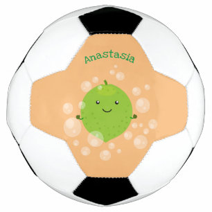 Bola De Futebol Figura de desenho animado das bolhas de limão verd