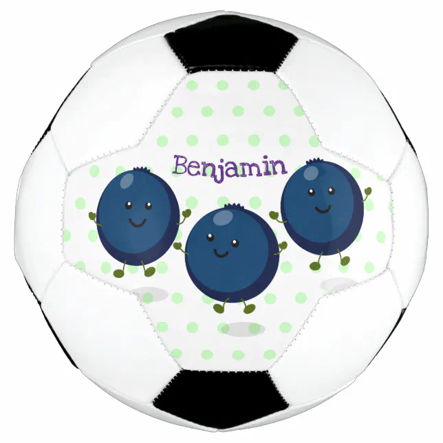 Bola De Futebol Figura de desenho animado roxo de mirtilos felizes