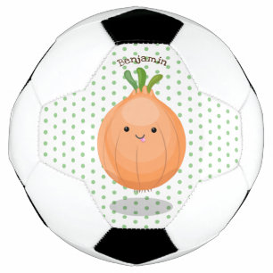 Bola De Futebol Figura de desenho animado verde de cebola castanho