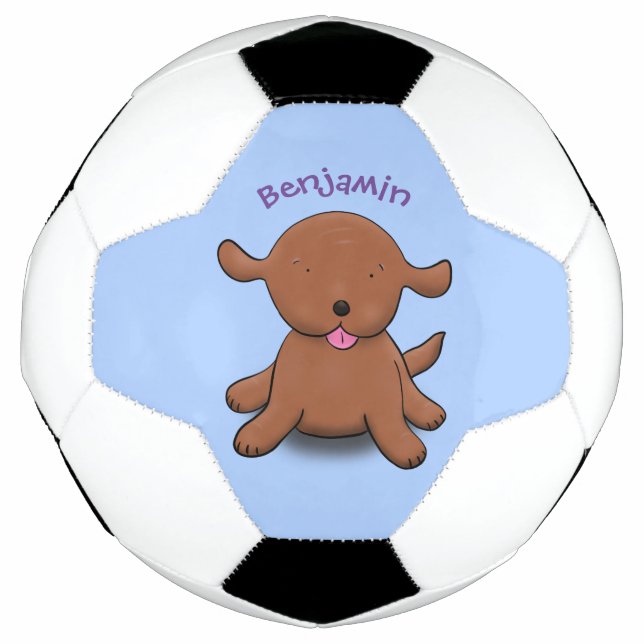 Bola De Futebol Figura de desenho azul de cachorro feliz e bonito
