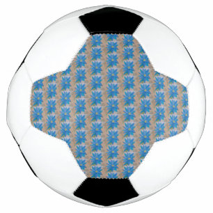 Bola De Futebol Flor Azul