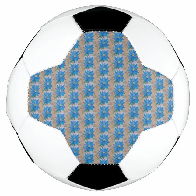 Bola De Futebol Flor Azul (Frente)