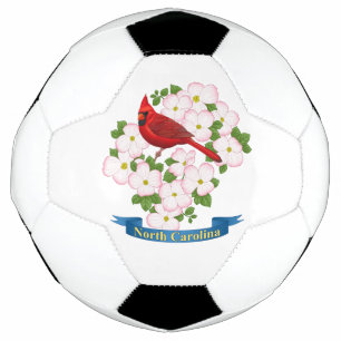 Bola De Futebol Flor de Dogwood do Cardeal Estadual da Carolina do