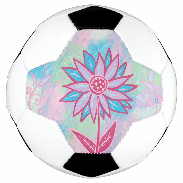 Bola De Futebol Flor de Pastel, desenhado à mão, (Frente)
