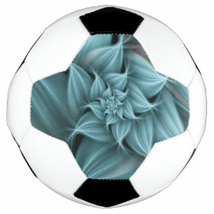 Bola De Futebol Flor Fractal Turquesa Incrível