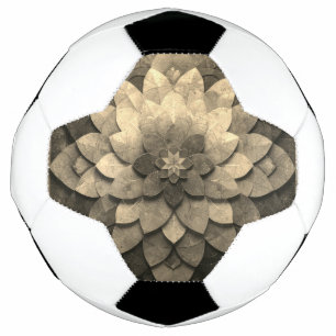 Bola De Futebol Flor Texturizada com Mandala, Ouro antigo