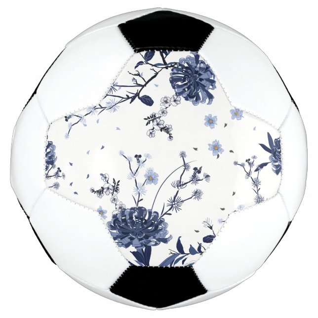 Bola De Futebol Flores azuis (Frente)