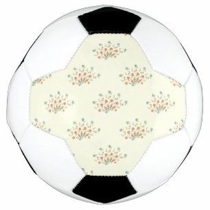 Bola De Futebol Flores Azuis, Flores Vermelhas, Padrão De Flores