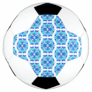 Bola De Futebol Flores Azuis, Padrão De Flores, Padrão Floral