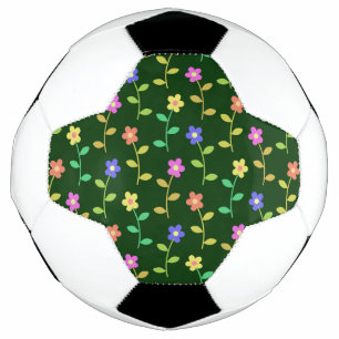 Bola De Futebol Flores Coloridas, Padrão Floral, Verdura, Boho