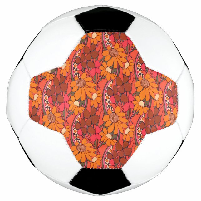 Bola De Futebol Flores de Groovy de Queda (Frente)