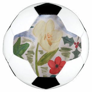 Bola De Futebol Flores de inverno e Holly